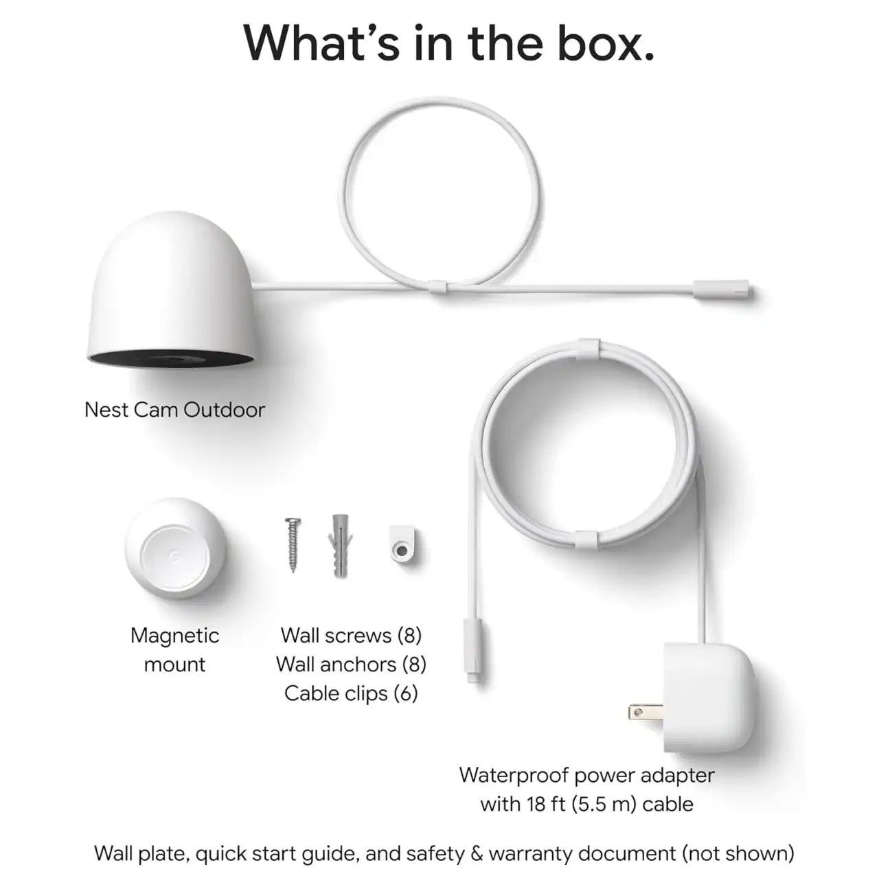What's in the box - Nest Cam Outdoor components