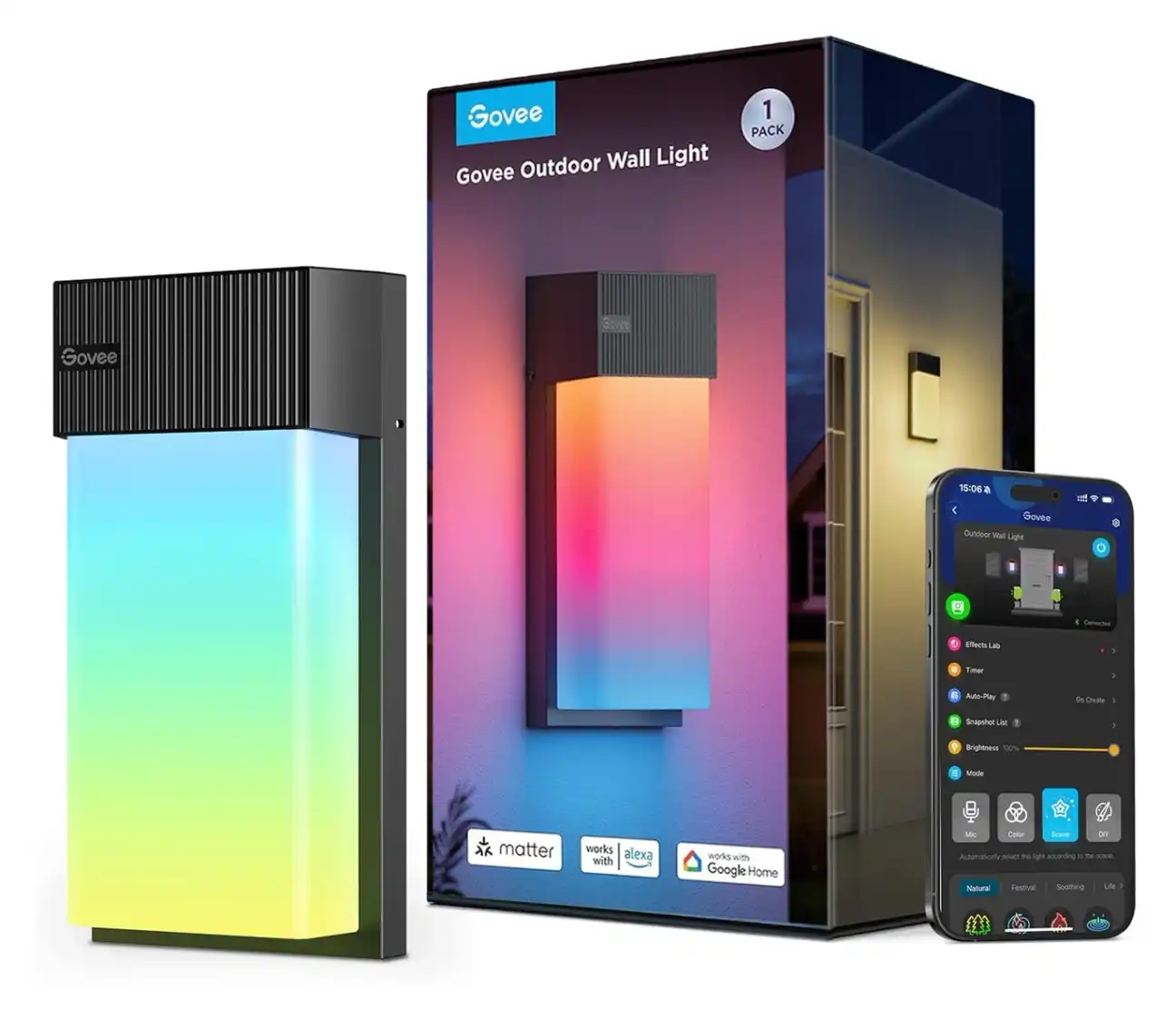 Govee H4200 Outdoor Wall Light properly installed on exterior wall