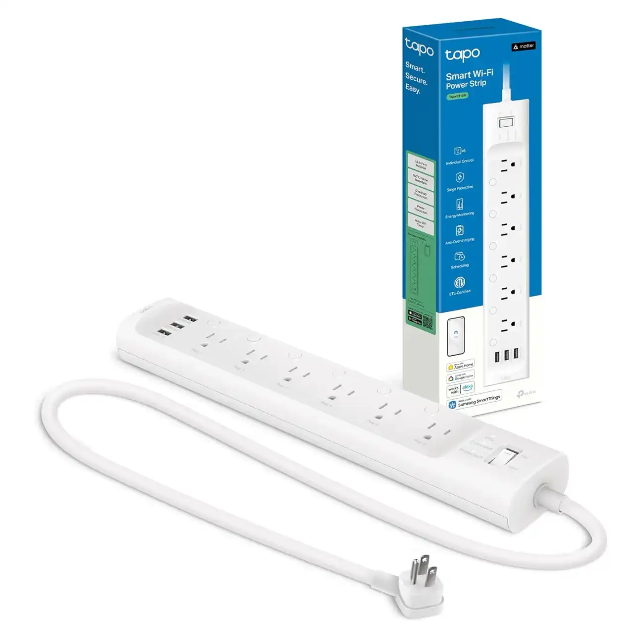 Tapo P300 Smart Power Strip featured product view showing compact design