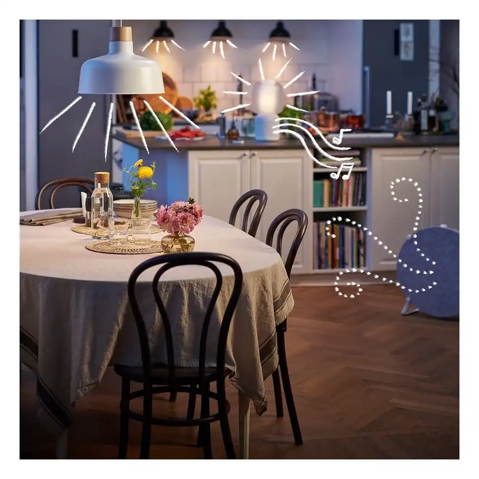 Create scenes and automate lighting, music and airflow