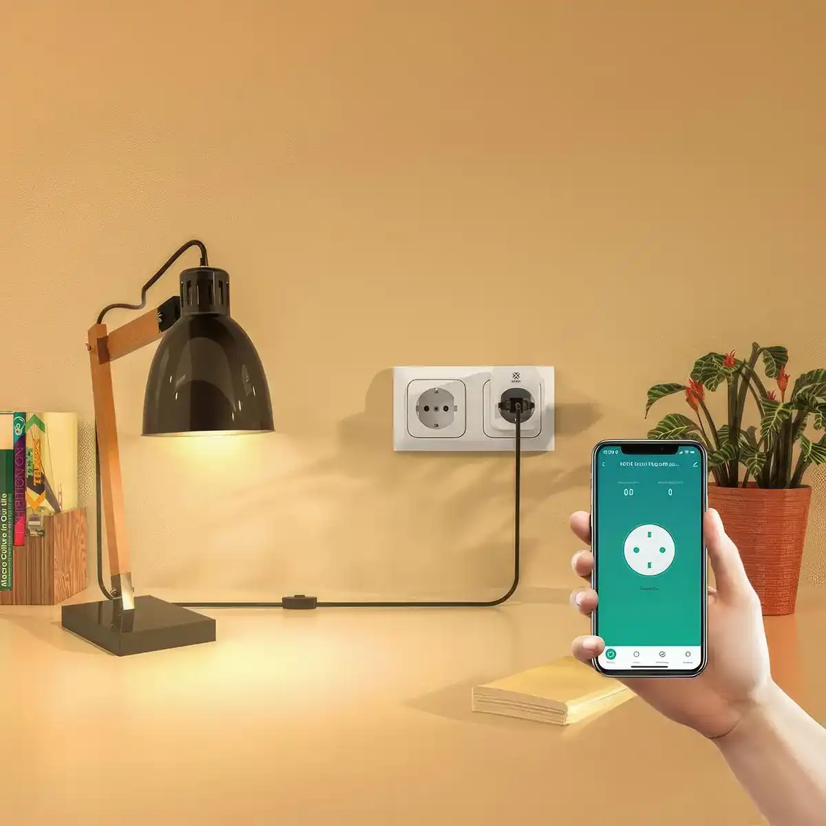 Bottom View with Electrical Contacts Woox Smart Plug R6118 bottom view showing electrical contacts and specifications