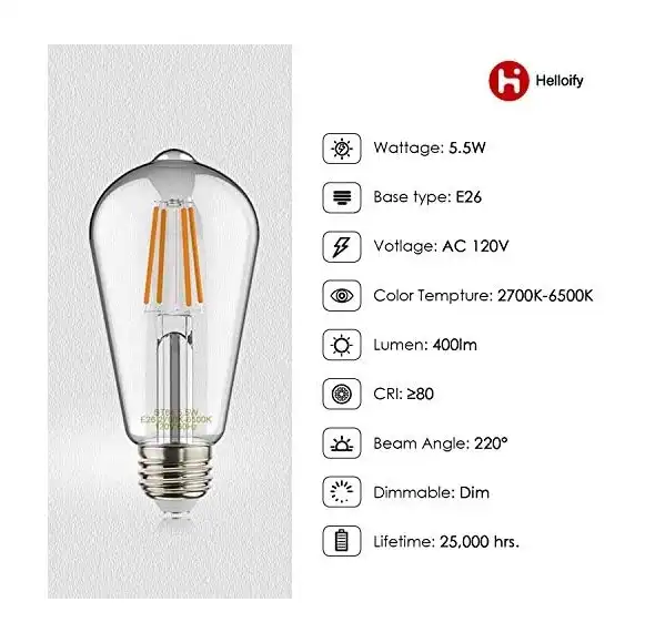 Tuya filament bulb creating ambiance