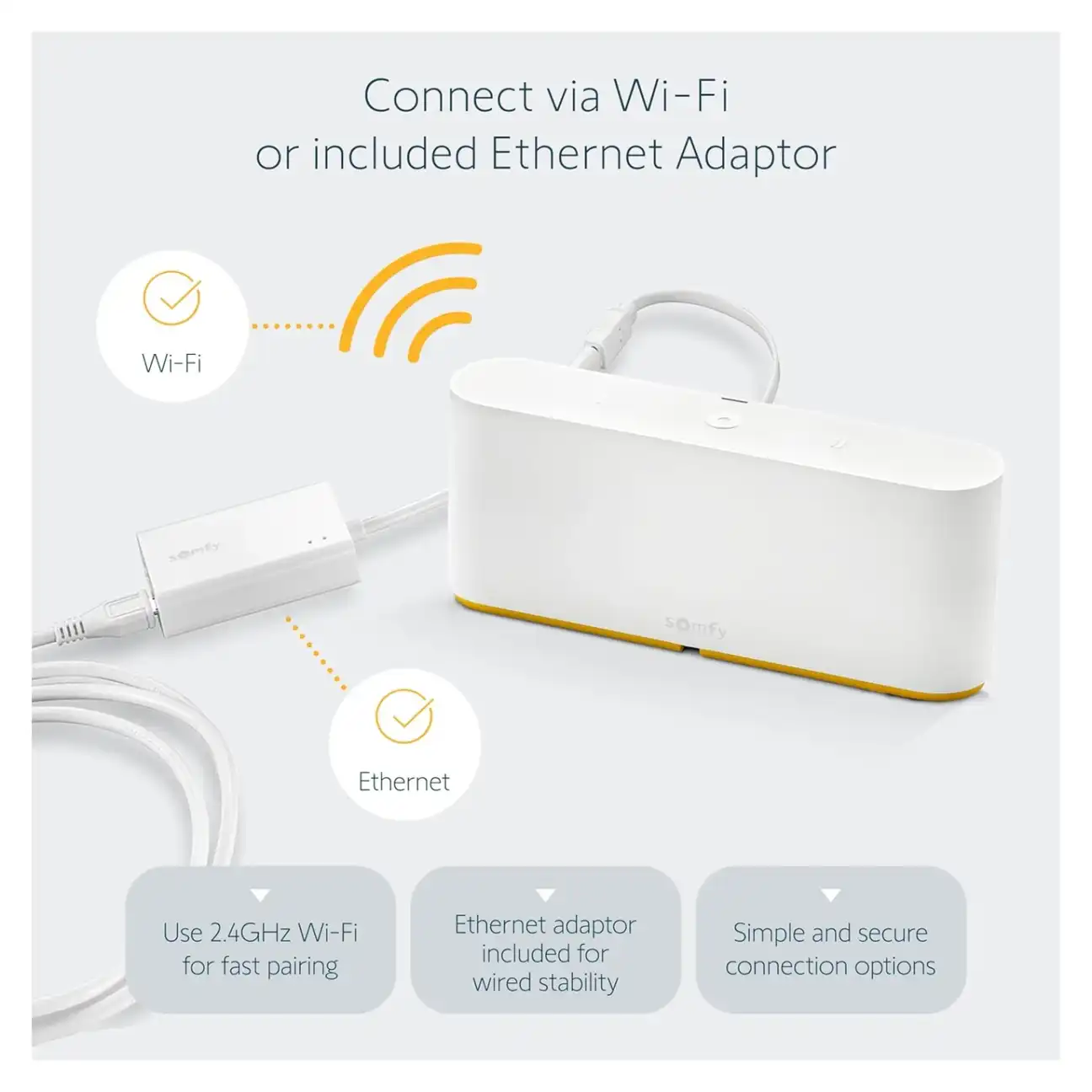 Somfy TaHoma Switch Wi-Fi and Ethernet connection
