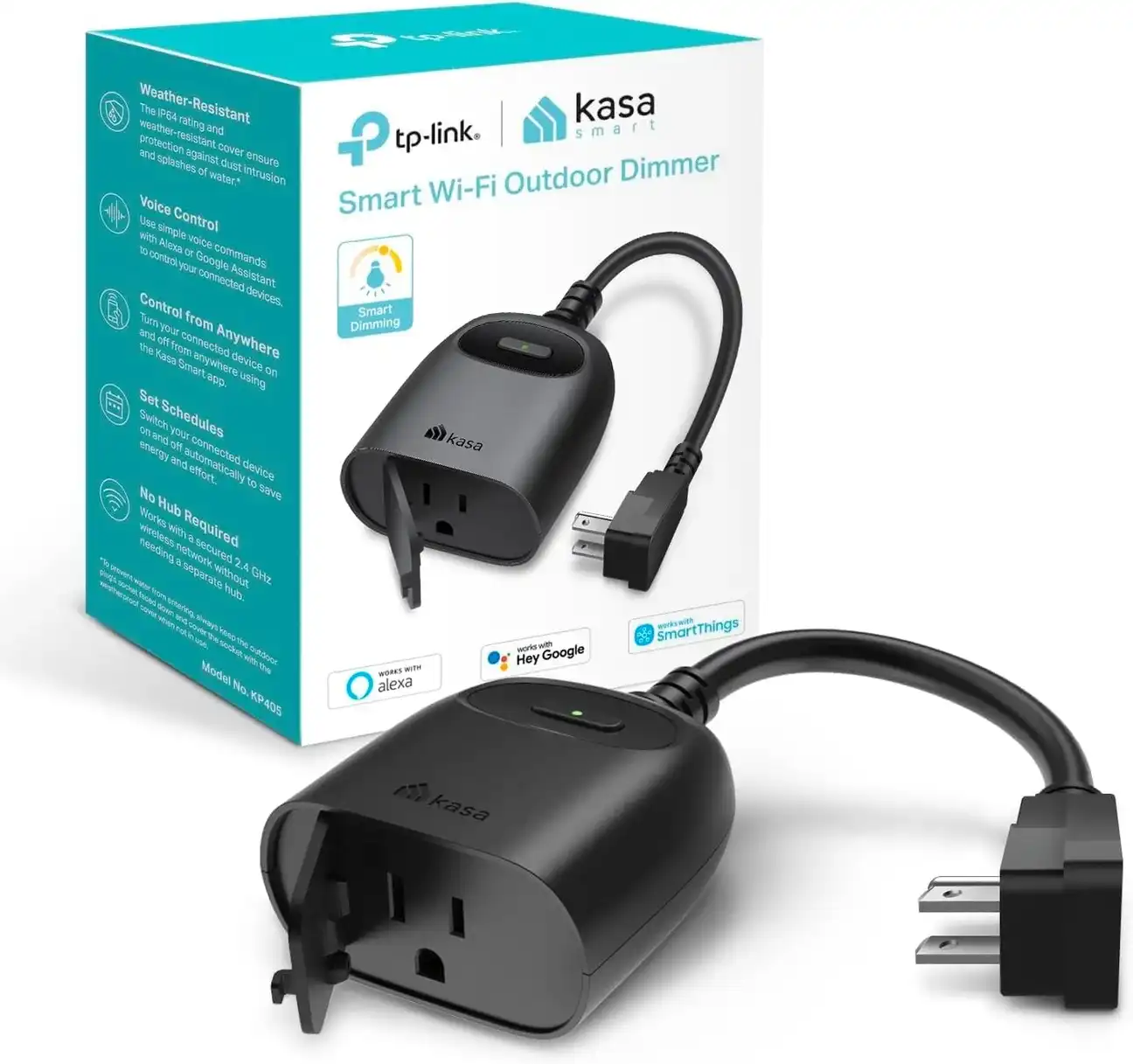 Kasa KP405 Smart Wi-Fi Outdoor Plug-In Dimmer
