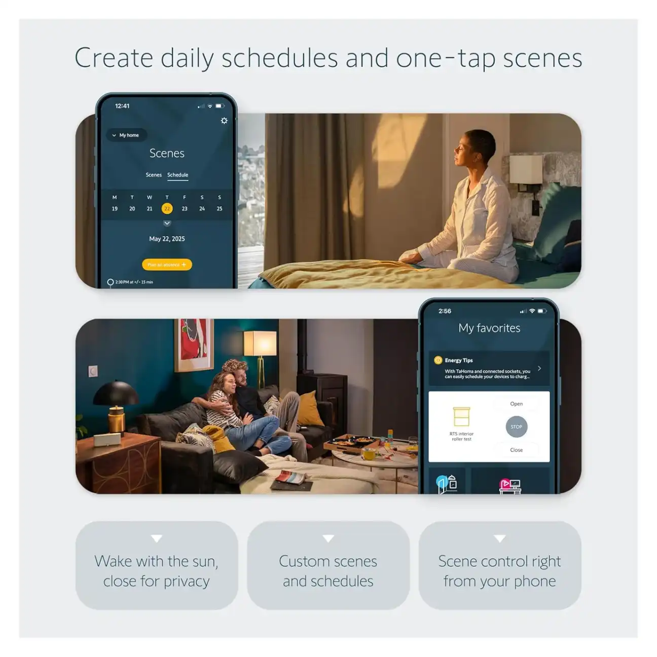 Somfy TaHoma app scenes and routines