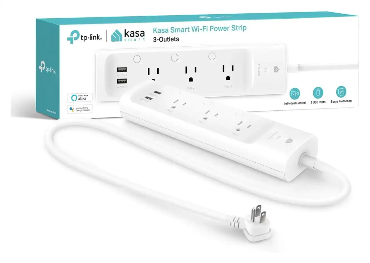 Tapo app interface showing smart power strip control and monitoring