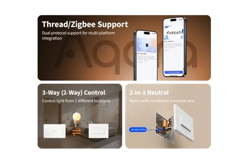 Aqara Light Switch H2 Horizontal with Matter and Zigbee