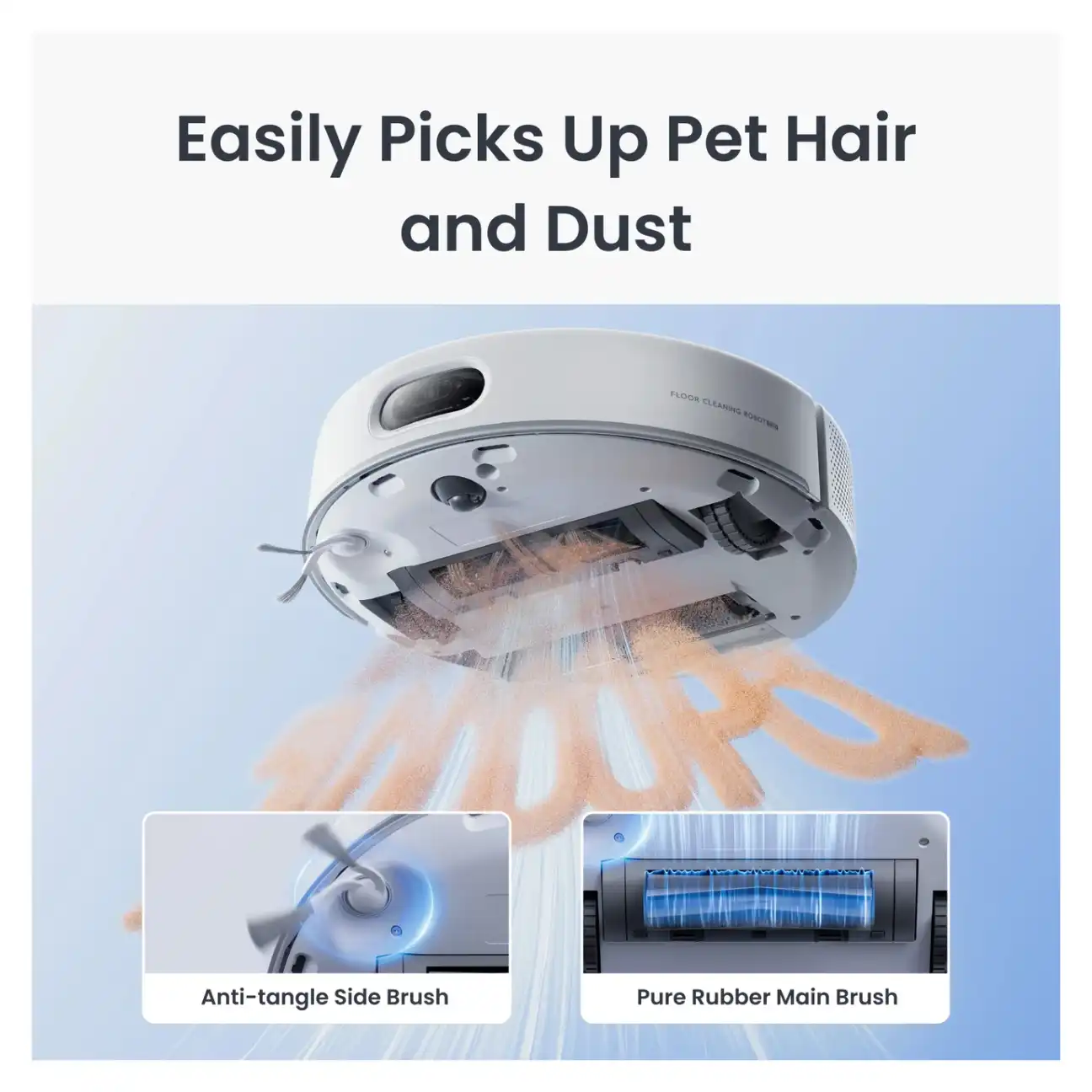 Overhead view of the comprehensive cleaning coverage area SwitchBot S20 Pro top view design