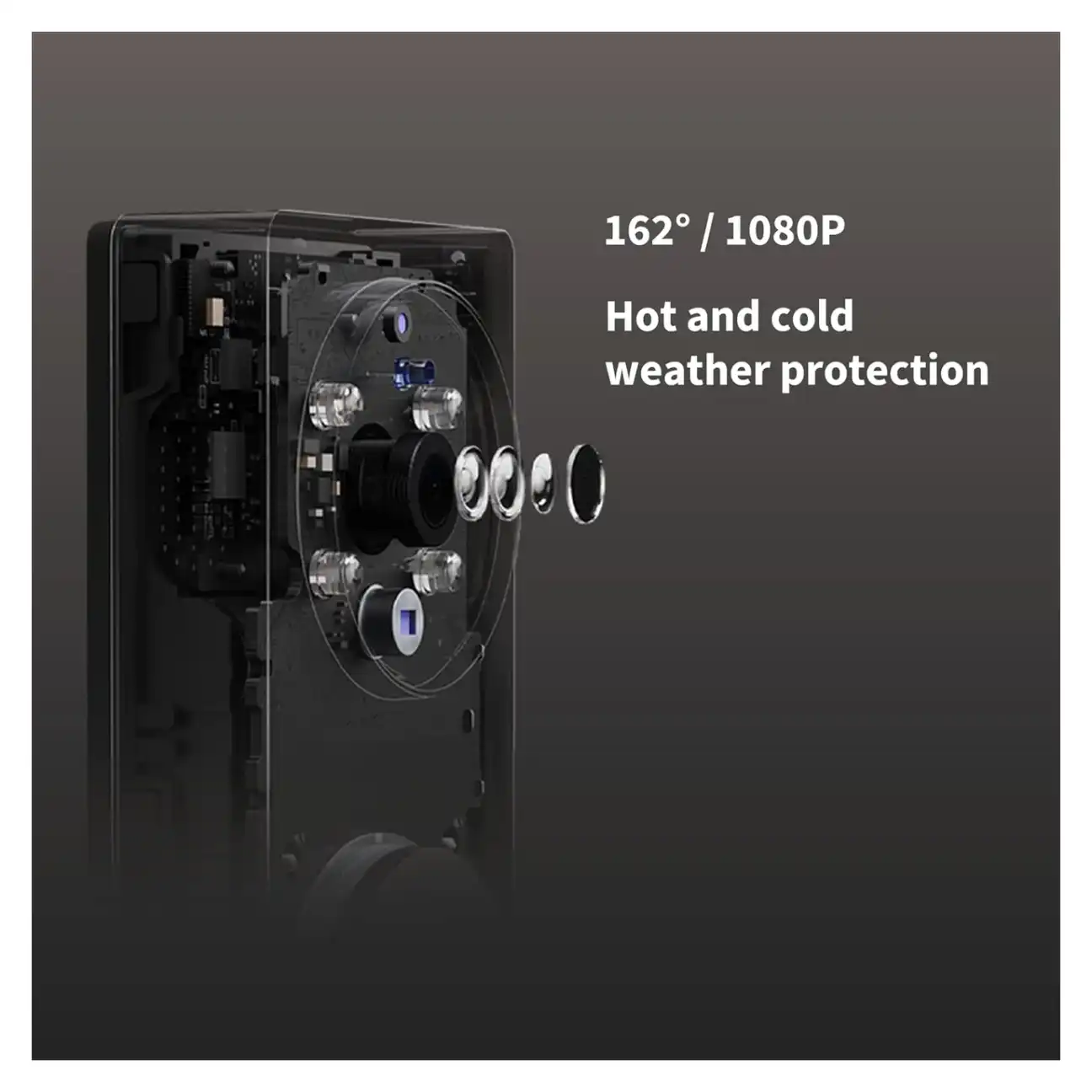 Doorbell internal camera lens assembly