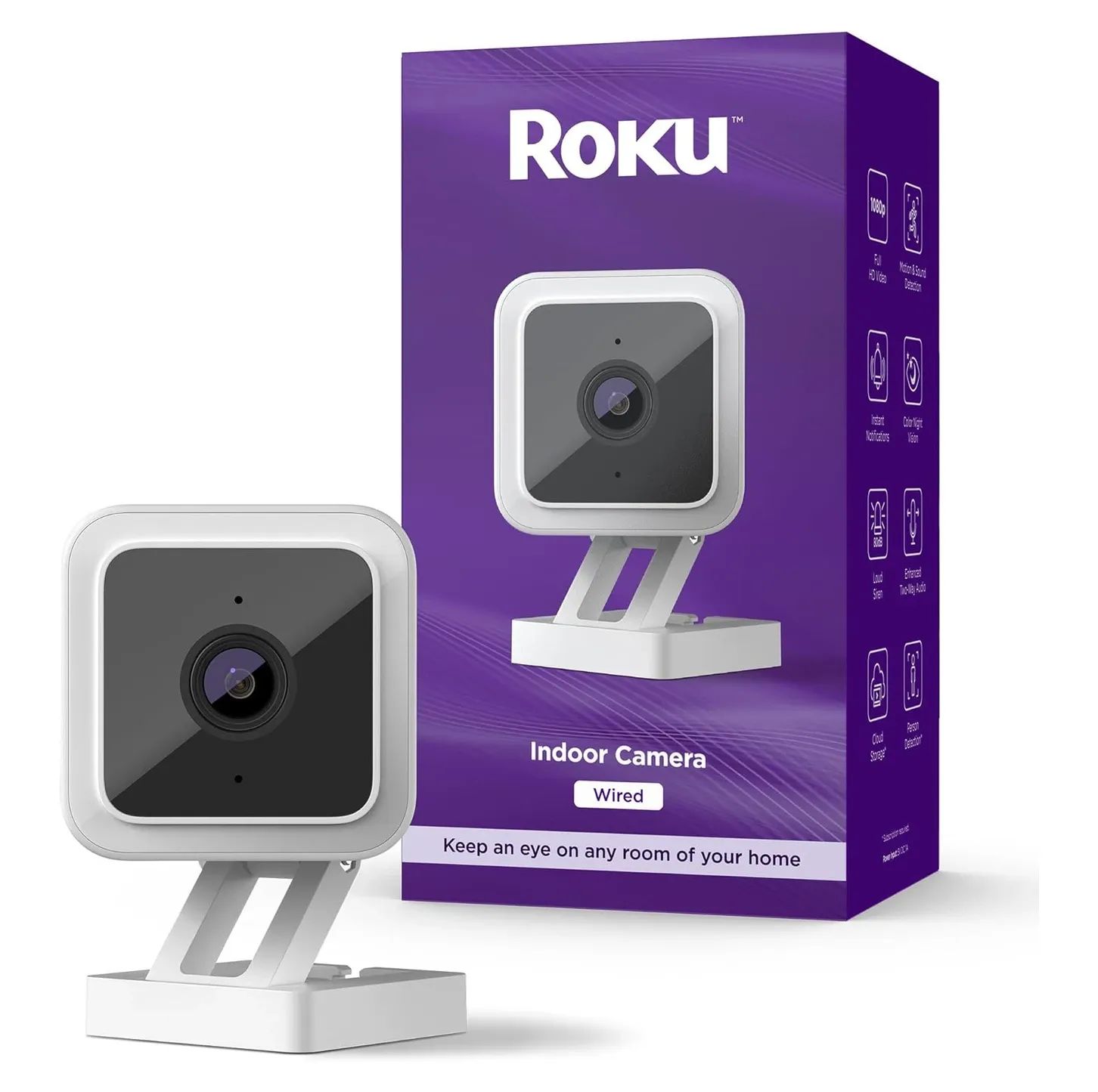 Roku Indoor Camera with 1080p HD Color Night Vision
