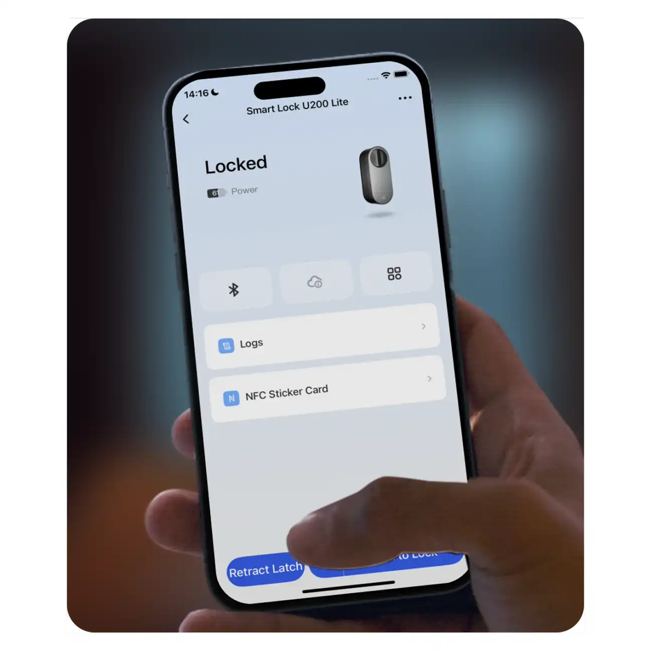 Aqara Smart Lock U200 Lite unlock methods including Bluetooth, remote, voice, and NFC