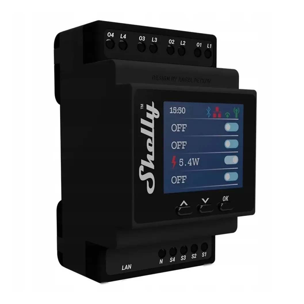 Shelly Pro 4PM 4-Channel Relay with Power Metering