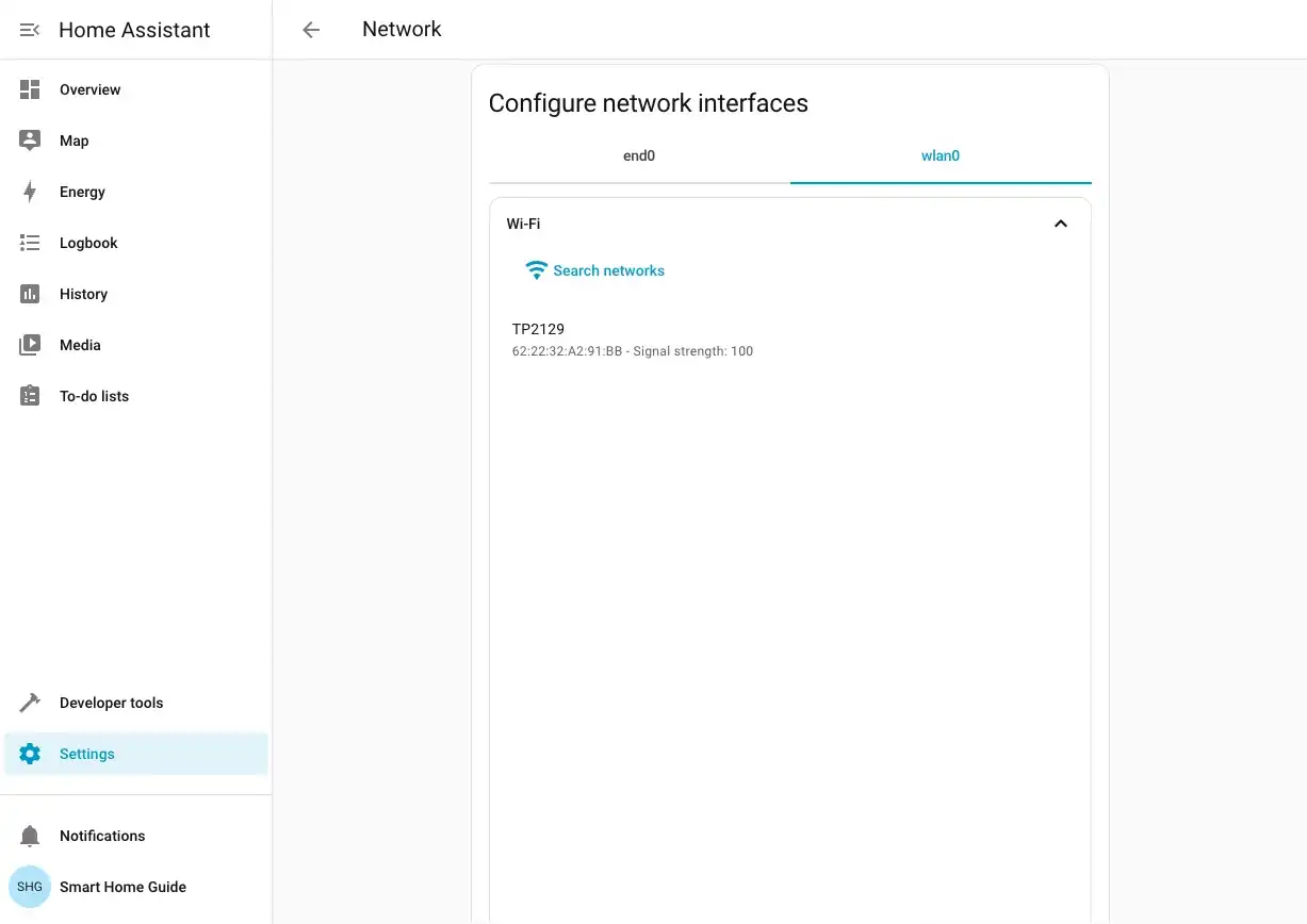 Enter SSID and password