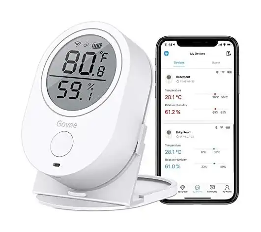 Govee H5075 mounted on wall