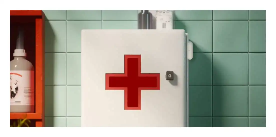 Mounted on First Aid Cabinet