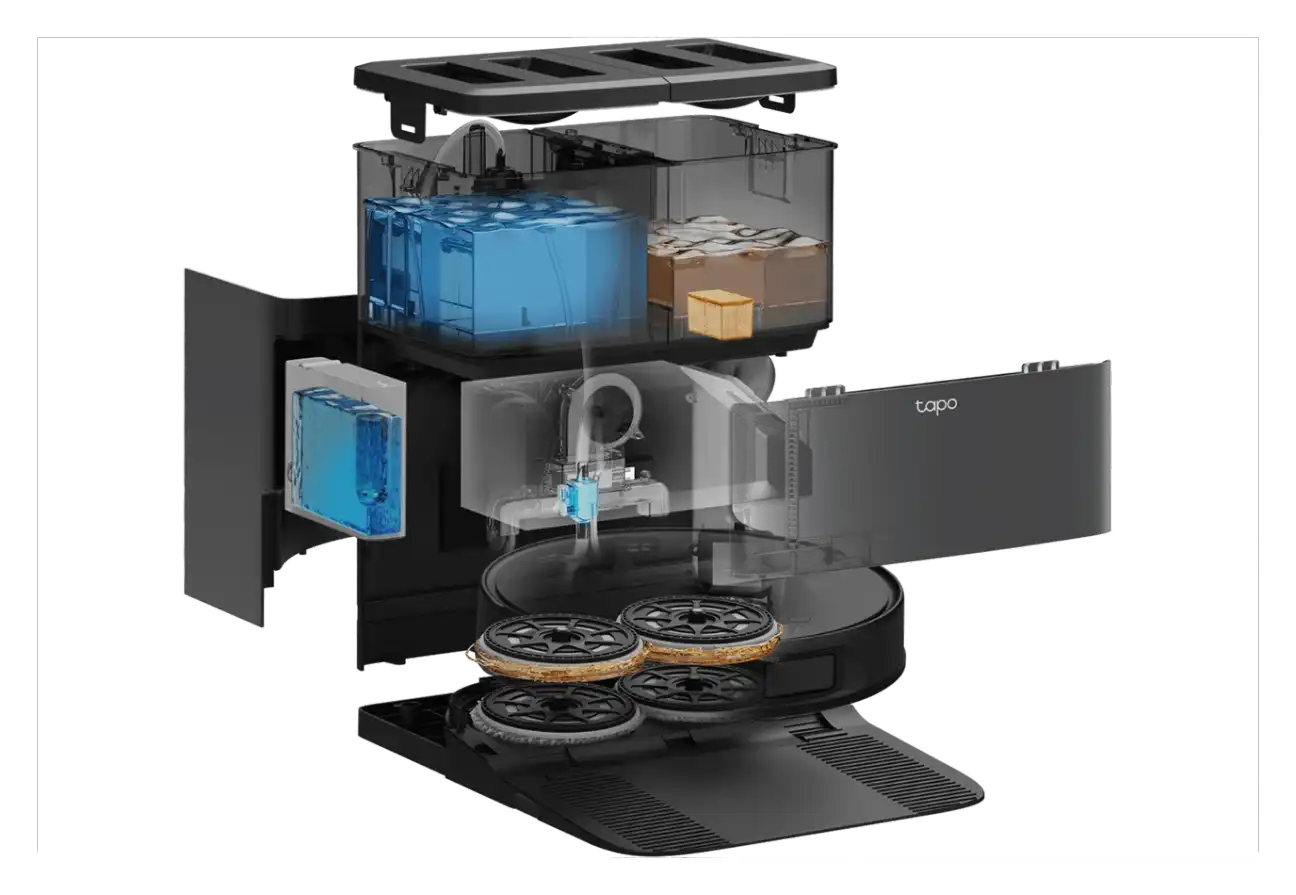 Tapo RV50 Pro Omni advanced mopping coverage with DeepEdge cleaning technology