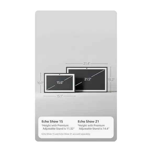 Echo Show 15 size comparison